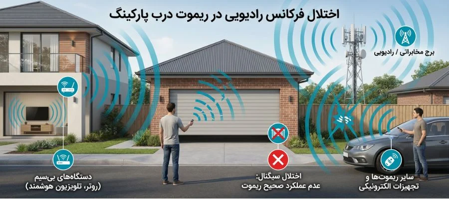 درب پارکینگ | باتری خرابی ریموت درب پارکینگ