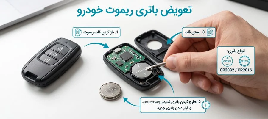 درب پارکینگ | باتری خرابی ریموت درب پارکینگ