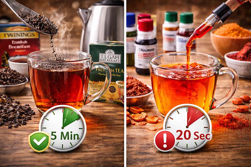 چرا چای خارجی دیر یا زود رنگ می‌گیرد؟